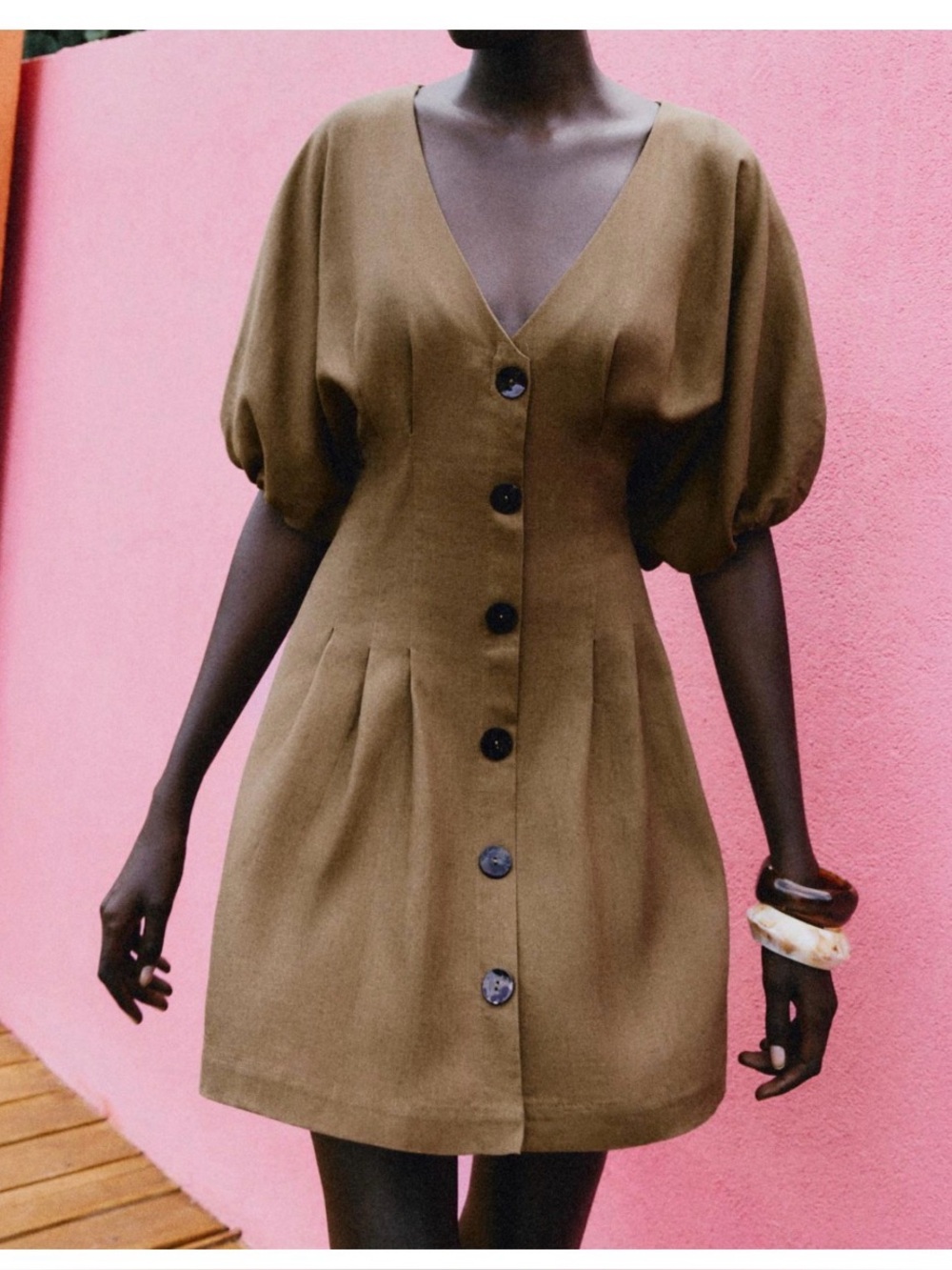Zara linen blend midi dress